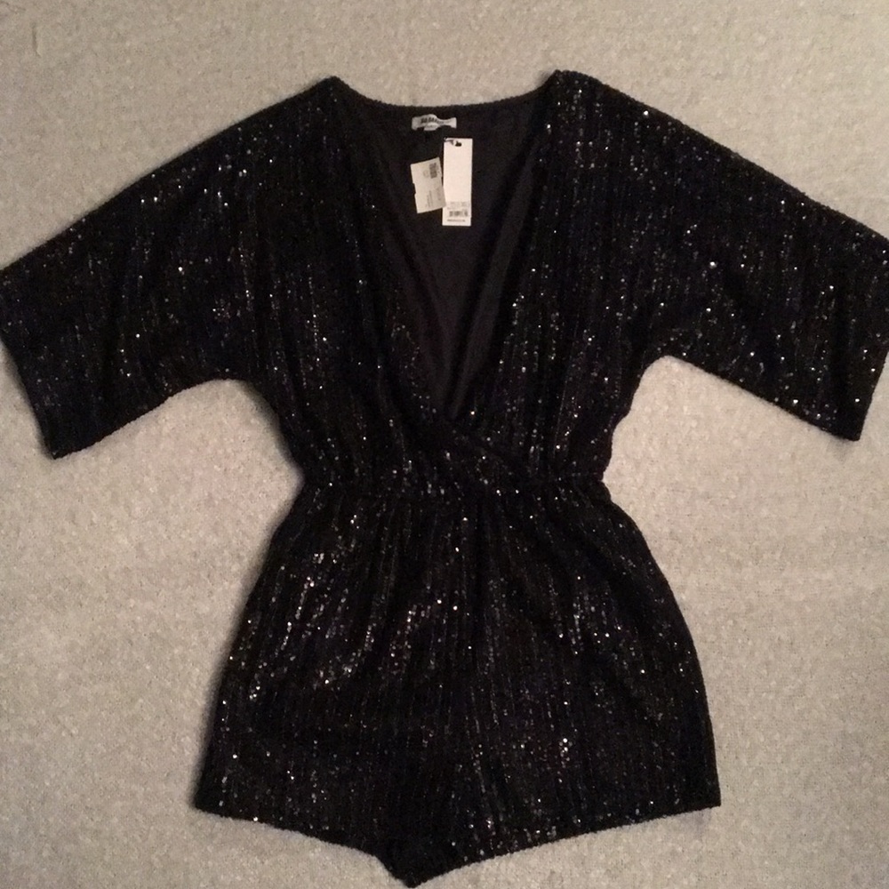 Black Sequin Romper